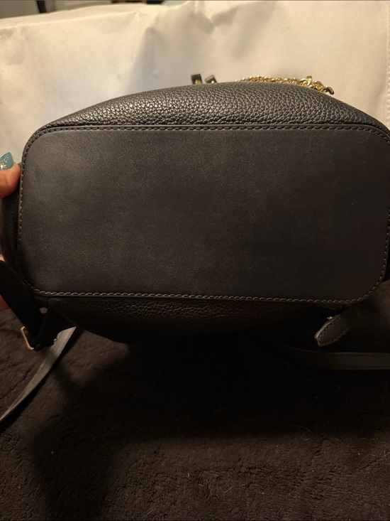 Michael Kors Black Leather Mini Backpack with Gold Accents main image 4